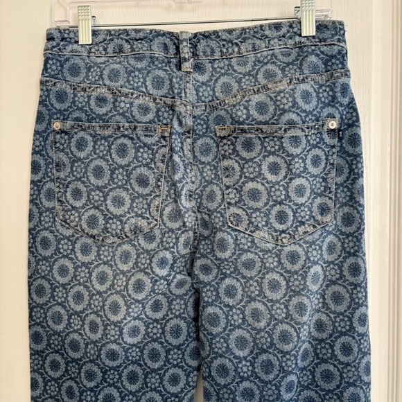 Pilcro The Icon Floral Printed Wide Leg Jeans 28 Blue Anthropologie - Picture 6 of 10